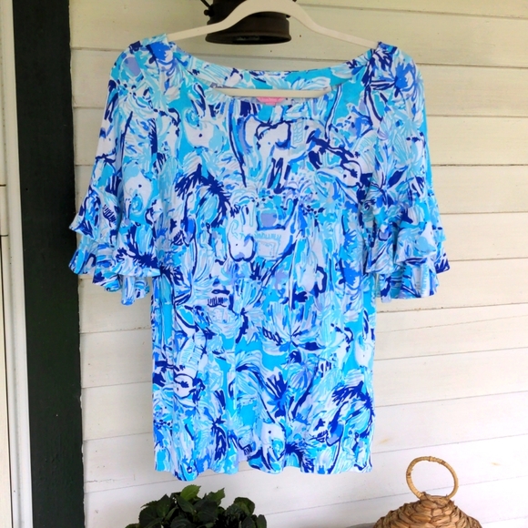Lilly Pulitzer Tops - Lilly Pulitzer Lula Top Elephant Appeal S